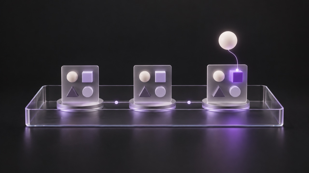 Conceptual editorial illustration of three review stations with one highlighted correction signal.